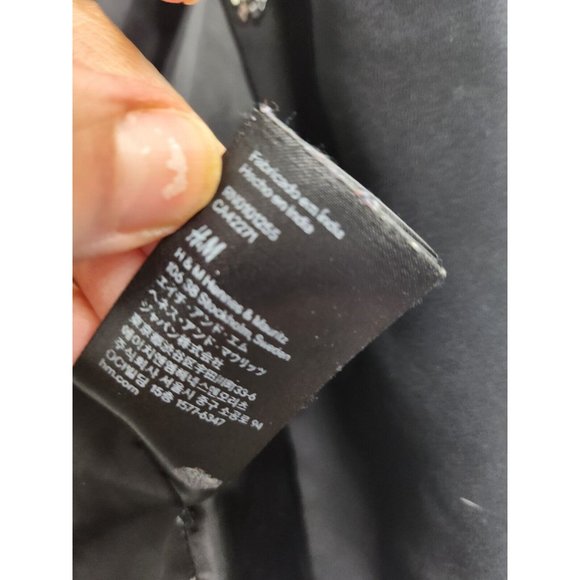 H&M Womens Black Beaded Cropped Blazer Jacket Size 12 Open Front Long Sleeve - Picture 7 of 9